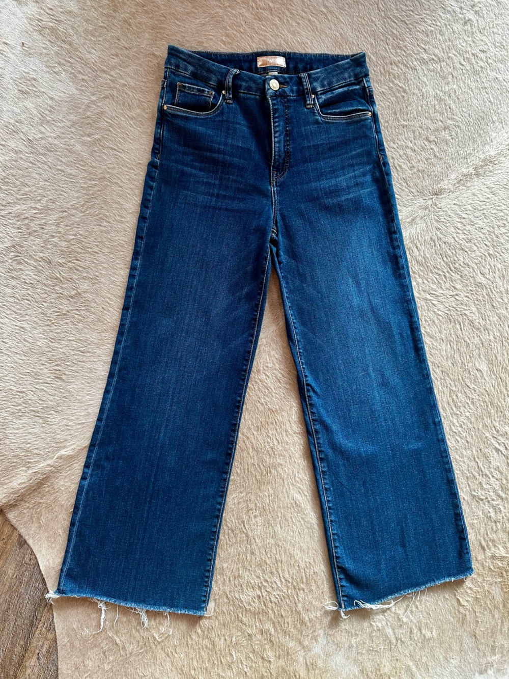 Kut from the Kloth MEG Fab Ab Blue Cropped Straight Jeans raw hem - Picture 2 of 10